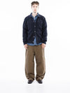 Men s M243OT02NY Dense Cable Collar Neck Knit Button Cardigan Navy - CHANCE'S NOI - BALAAN 5