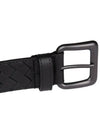 Intreciato Leather Belt Black - BOTTEGA VENETA - BALAAN 5