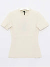 FF Viscose Short Sleeve Knit Top White - FENDI - BALAAN 3