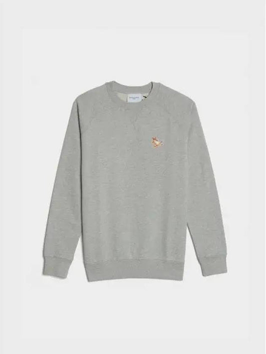 Chillax Fox Patch Classic Sweatshirt Grey Melange - MAISON KITSUNE - BALAAN 2