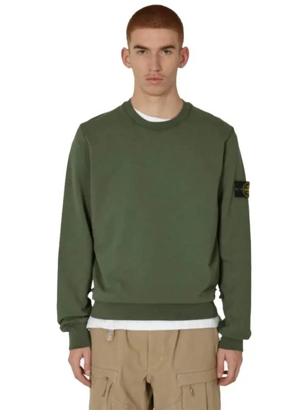 Wappen Patch Garment Dyed Sweatshirt Musk Green - STONE ISLAND - BALAAN 3