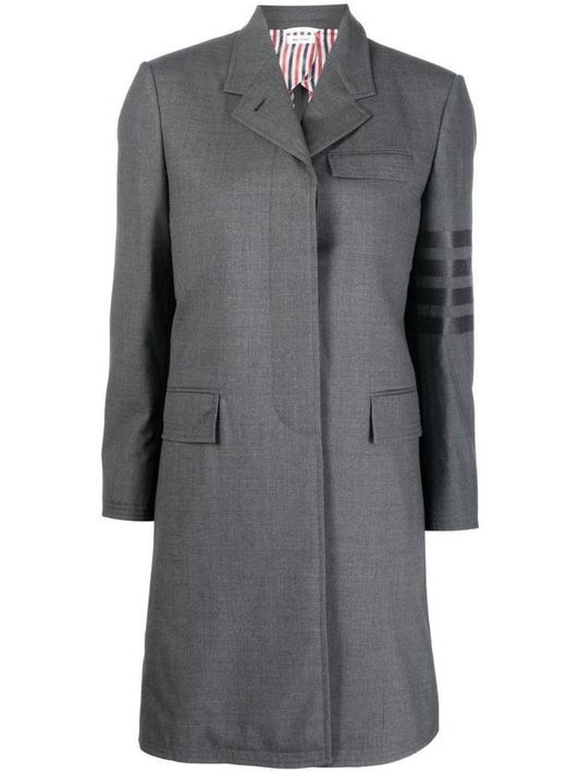 Plain Weave 4 Bar Chesterfield Single Coat Grey - THOM BROWNE - BALAAN 1