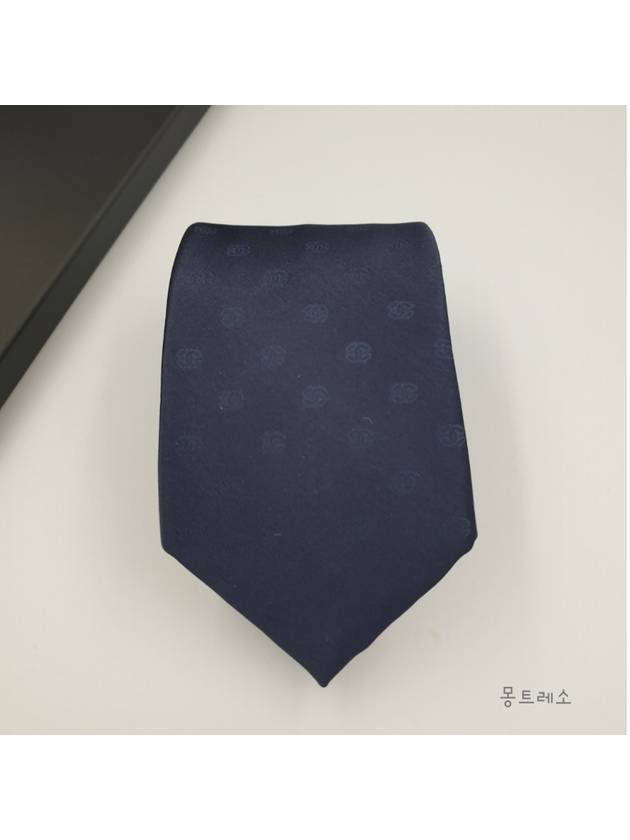 Classic Tie CC Logo Silk Navy AAA134 - CHANEL - BALAAN 4