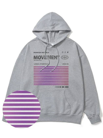 Social Stance Purple Overfit Hoodie Grey - MONSTER REPUBLIC - BALAAN 2