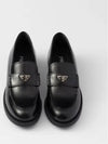 Triangle Logo Leather Loafers Black - PRADA - BALAAN 2