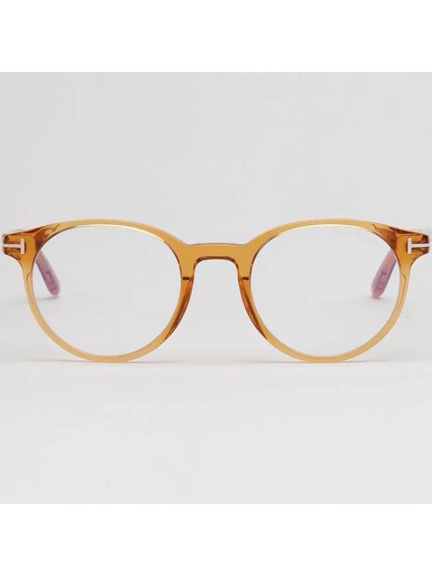 Blue Light Blocking Glasses Frame TF5695B 034 Brown Transparent Horn Frame Eye Protection - TOM FORD - BALAAN 3