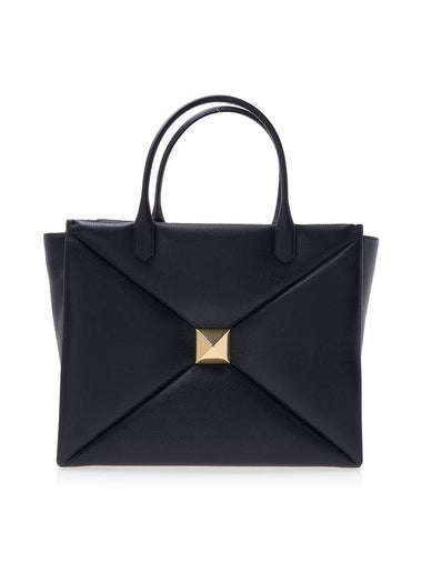 One-Stud Tote Bag Black - VALENTINO - BALAAN 1