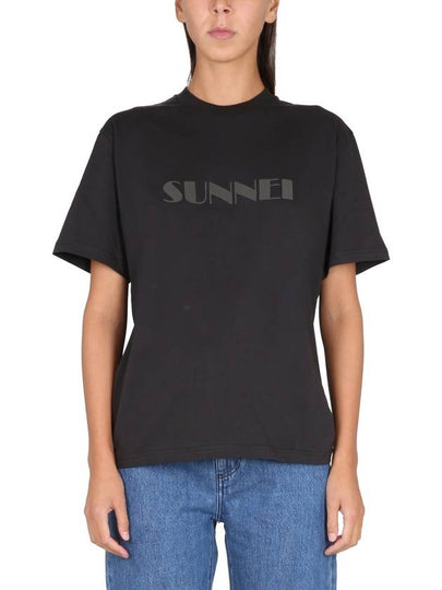 Classic Logo Print Cotton Short Sleeve T-Shirt Black - SUNNEI - BALAAN 2