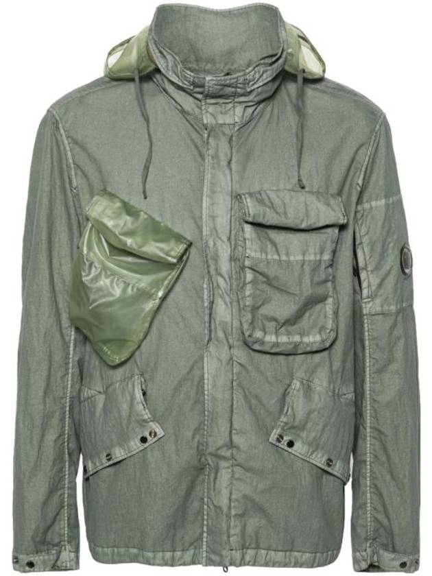 50 Fili Gum Mixed Hooded Jacket Green - CP COMPANY - BALAAN 1