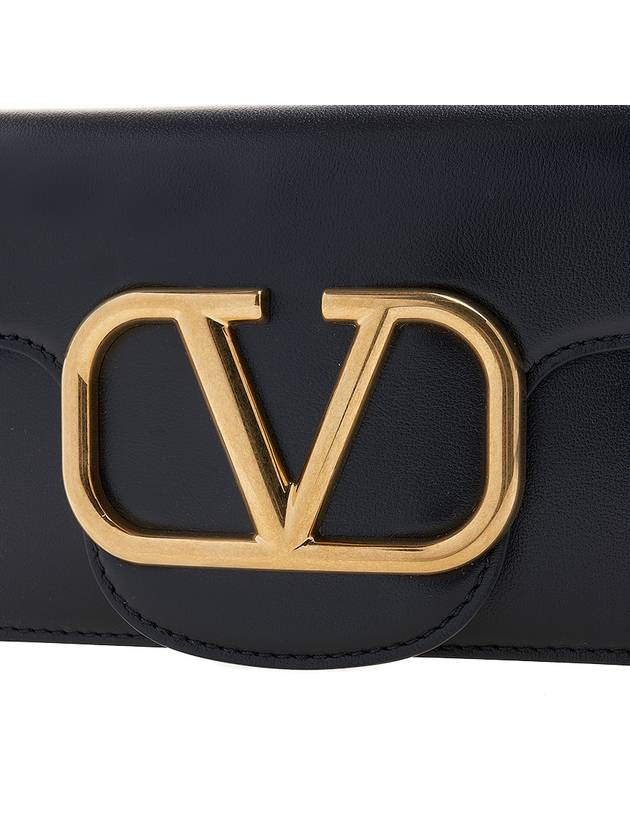 V Logo Neck Strap Phone Cross Bag Black - VALENTINO - BALAAN 8