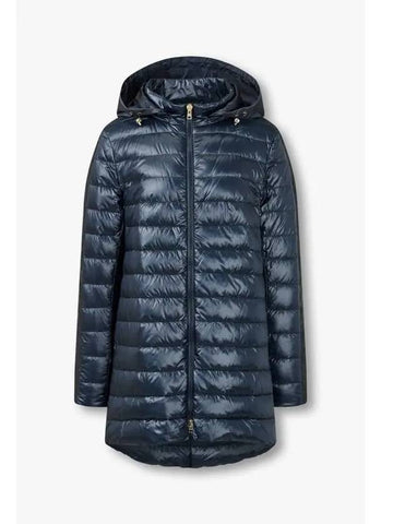 Women s Detachable Hooded Down Padded Coat Navy - HERNO - BALAAN 1