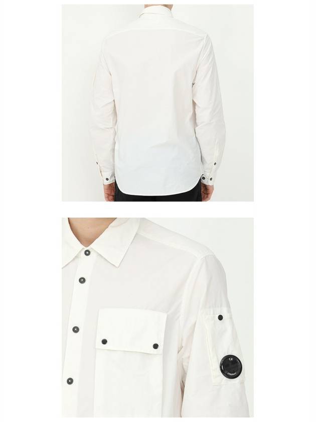 Wappen Patch Nylon Long Sleeve Shirt White - CP COMPANY - BALAAN.