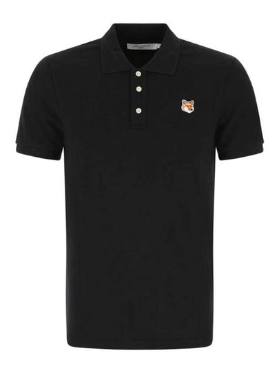 Fox Head Patch Classic Short Sleeve Polo Shirt Black - MAISON KITSUNE - BALAAN 2