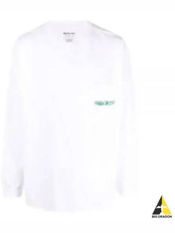 Logo Pocket Sweatshirt White MRSS22624HW - MARTINE ROSE - BALAAN 1