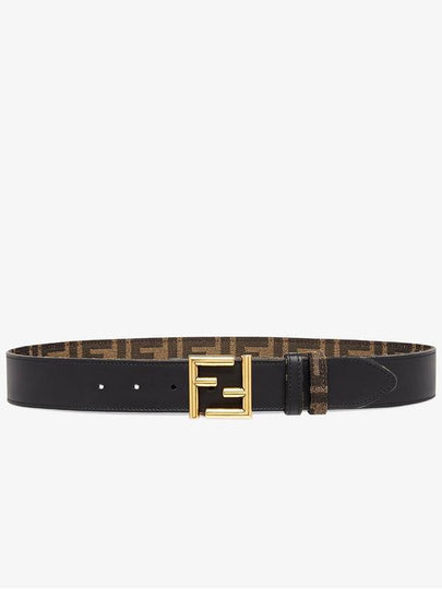 FF Fabric Reversible Leather Belt Black - FENDI - BALAAN 2