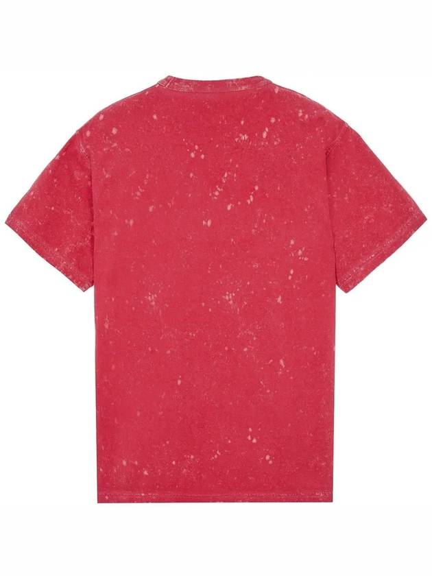 Men's Off Tie Dye Logo Short Sleeve T-Shirt Fuchsia - STONE ISLAND - BALAAN 4