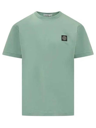 Logo Patch Short Sleeves T-Shirt Light Green - STONE ISLAND - BALAAN 2