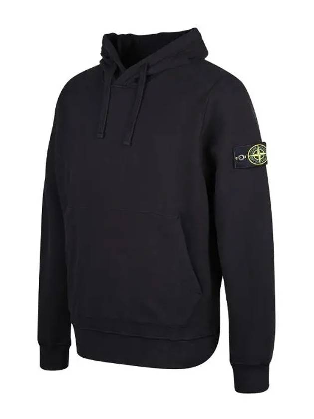 Wappen Patch Cotton Fleece Hoodie Black - STONE ISLAND - BALAAN 4