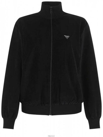 Triangle Logo High Neck Zip Up Jacket Black - PRADA - BALAAN 2