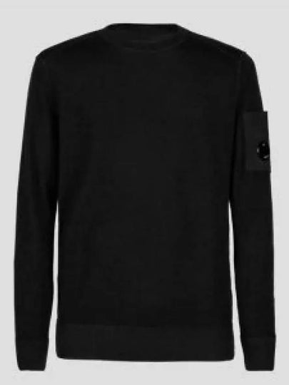 Merino Wool Plain Knit Top Black - CP COMPANY - BALAAN 2