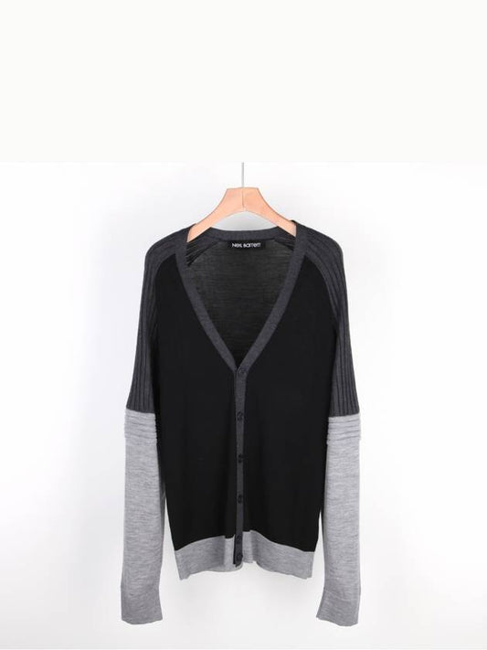 Eight color Y taping cardigan black PBMA236V - NEIL BARRETT - BALAAN 1