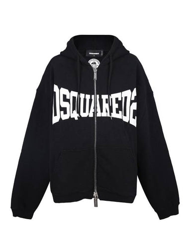 Logo Zip-Up Hoodie Black - DSQUARED2 - BALAAN 1