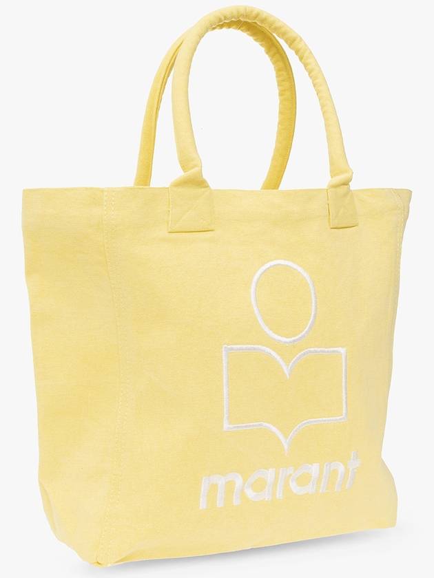 Yenky Embroidered Logo Large Shopper Tote Bag Yellow - ISABEL MARANT - BALAAN 4