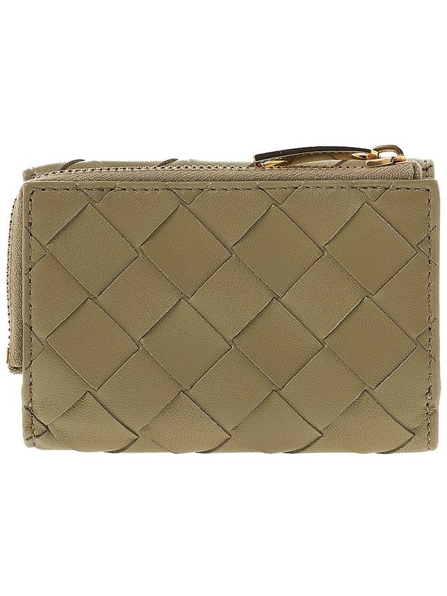 Intrecciato Zipper Small Leather Half Wallet Taupe - BOTTEGA VENETA - BALAAN 4