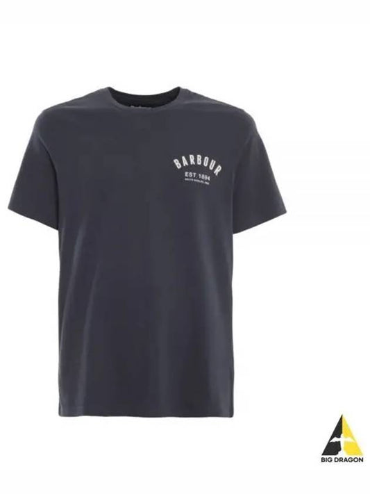 Men's Preppy Logo Short Sleeve T-Shirt Navy - BARBOUR - BALAAN 2