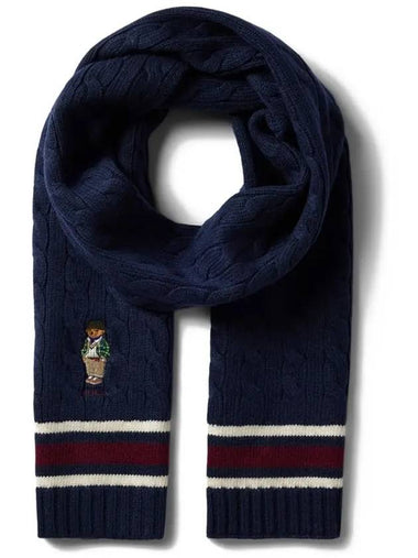 Teddy Bear Embroidery Cable Muffler 449923729 001 - POLO RALPH LAUREN - BALAAN 1