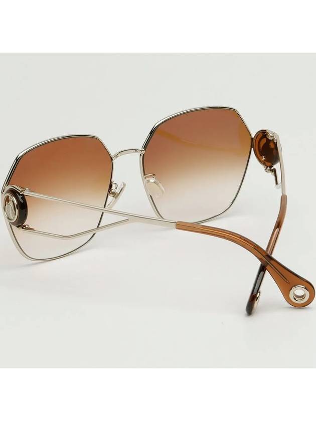 Sunglasses LNV129SLB 746 square metal frame dark orange gold logo decoration - LANVIN - BALAAN 4