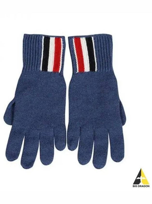 23FW Merino Wool Gloves Gloves Dark Blue MKG011A Y1018 - THOM BROWNE - BALAAN 1