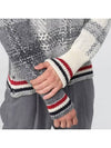 Tartan Check Jacquard Wool Mohair Knit Top Grey - THOM BROWNE - BALAAN 3