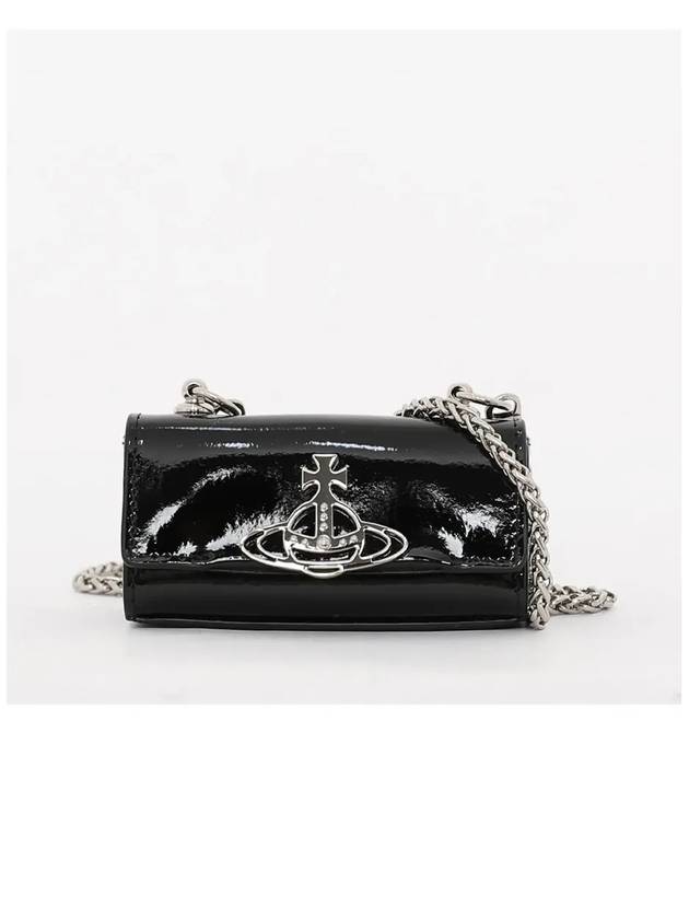 ORB Logo Patent Leather Clutch Bag Black - VIVIENNE WESTWOOD - BALAAN 3