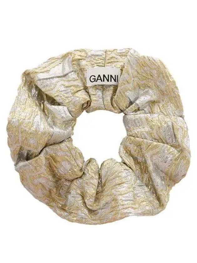 A6432 012 Metallic hair gold and silver scrunchie 1216780 - GANNI - BALAAN 1