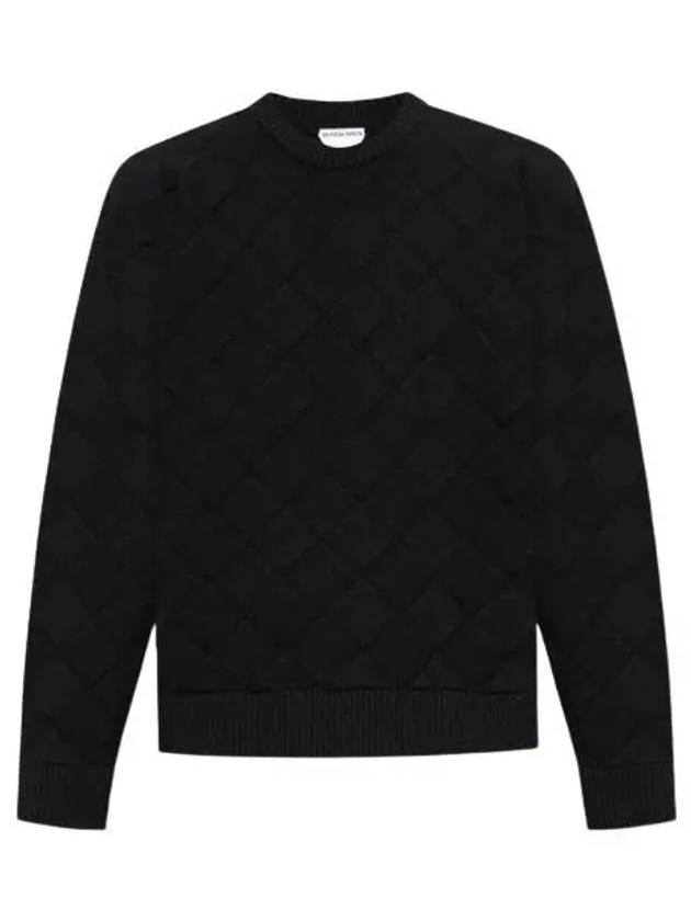 Intrecciato Crew Neck Knit Top Navy - BOTTEGA VENETA - BALAAN 2