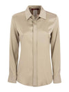 Anversa Silk Satin Shirt Beige - MAX MARA - BALAAN 1