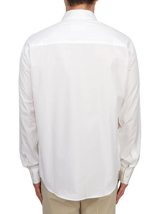 Tonal Logo Classic Long Sleeve Shirt White - AMI - BALAAN 4