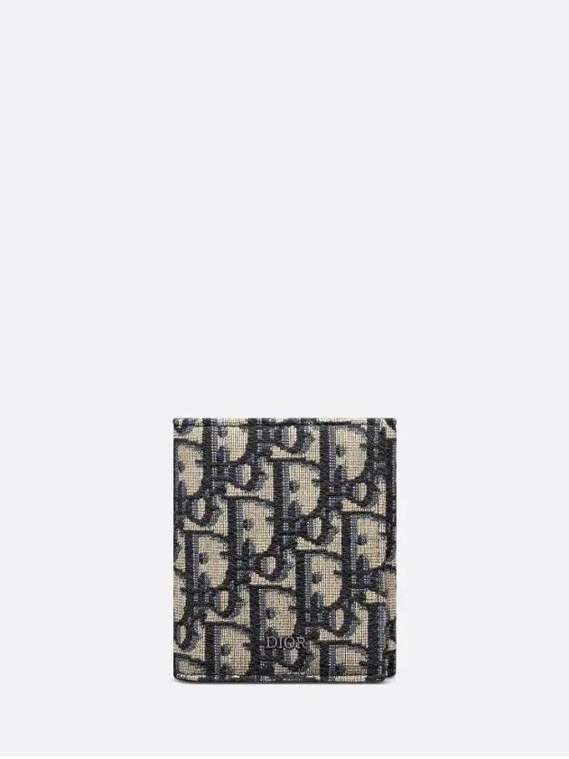 Oblique Jacquard Half Wallet Beige Black - DIOR - BALAAN 2