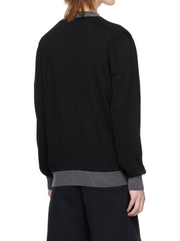 Maison Kitsune logo applique two tone wool cardigan MM00505KT1036 - MAISON KITSUNE - BALAAN 5