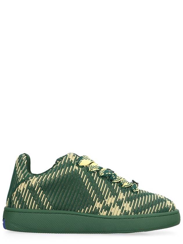 Check Square Toe Low Top Sneakers Green - BURBERRY - BALAAN 2