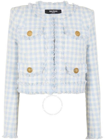 Balmain Gingham Tweed Jacket Brand Size 34 US Size 2 - BALMAIN - BALAAN 1