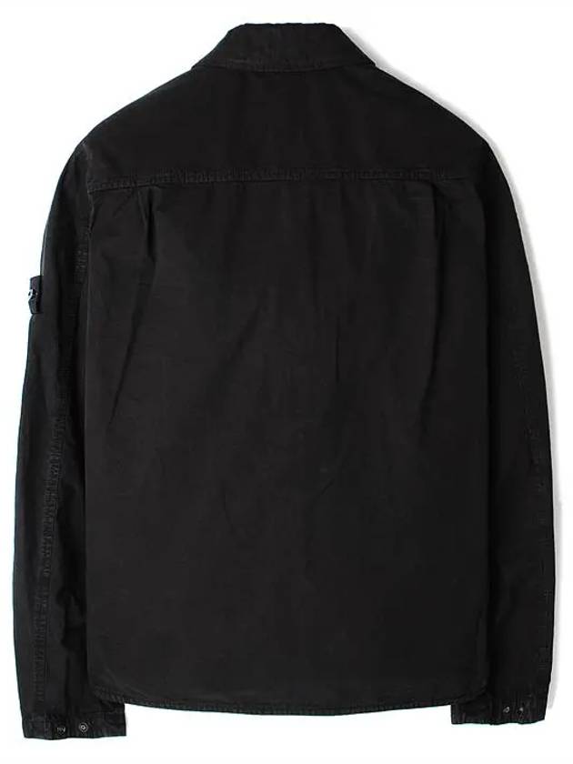 Organic Cotton Shirt Zip Up Jacket Black - STONE ISLAND - BALAAN 3