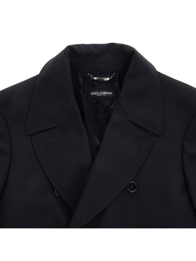 Men's Wool Trench Coat Black - DOLCE&GABBANA - BALAAN.