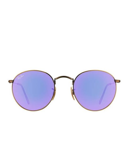 Eyewear Round Flash Lens Mirror Metal Sunglasses Violet - RAY-BAN - BALAAN 1