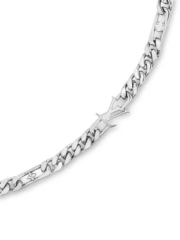 LV Figaro Necklace Silver - LOUIS VUITTON - BALAAN 3