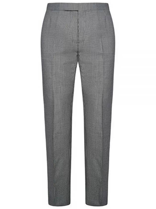 Herringbone Backstrap Wool Straight Pants Grey - THOM BROWNE - BALAAN 4