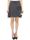 double face knit 4 bar mini pleated skirt dark Grey - THOM BROWNE - BALAAN.