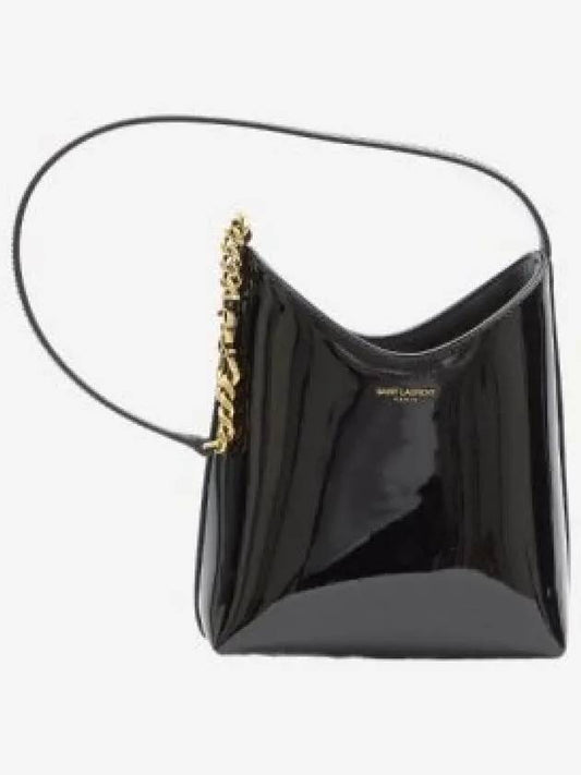 Rendez Vous Patent Leather Mini Hobo Shoulder Bag Black - SAINT LAURENT - BALAAN 2