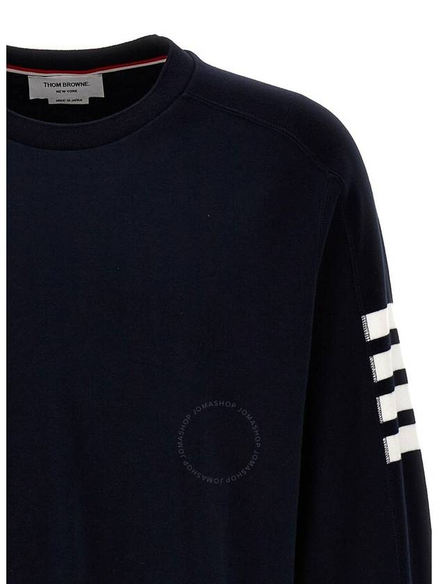 4-Bar Striped Cotton Long Sleeve T-Shirt Navy - THOM BROWNE - BALAAN 4